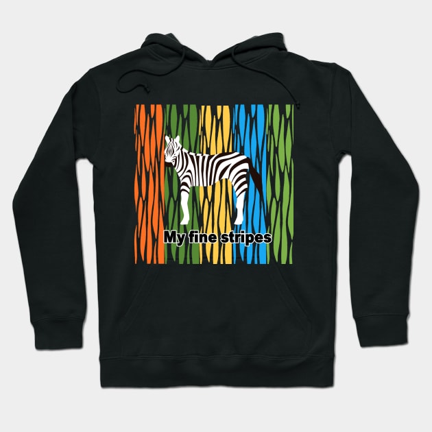 fine stripes,zebra,RAINBOW Hoodie by zzzozzo